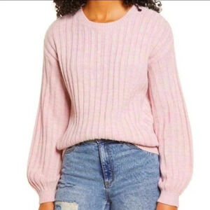 NWT BlankNYC Lilac Pink Ribbed Knit Sweater S